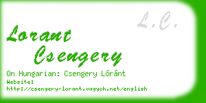 lorant csengery business card